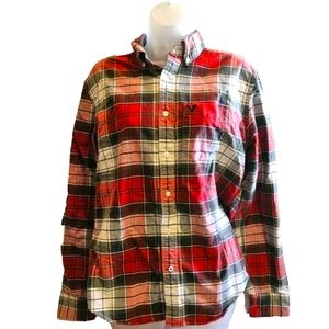 American Eagle Red Plaid shirt Small